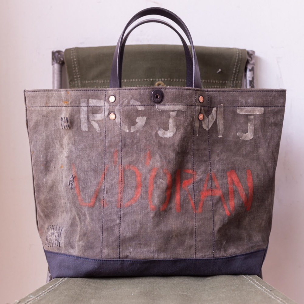 【ビンテージ】アメリカ軍　トートバッグ　ステンシル　丸底　80s 90s ビンテージ】アメリカ軍 トートバッグ ステンシル 丸底 80s 90s