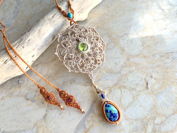 No.1マクラメ♡ハートモチーフ♡hanging No.5マクラメ♡ハートモチーフ