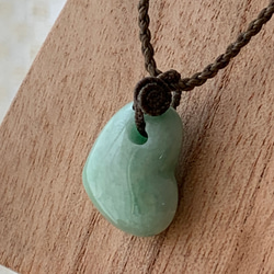 マクラメ＊藍染めの麻糸で包んだクリソコラペンダント ネックレス