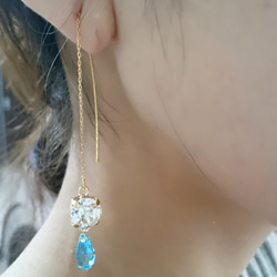 ♡*｡ﾟ揺れるスワロフスキーdrop pierce ♡*｡ﾟ 4枚目の画像