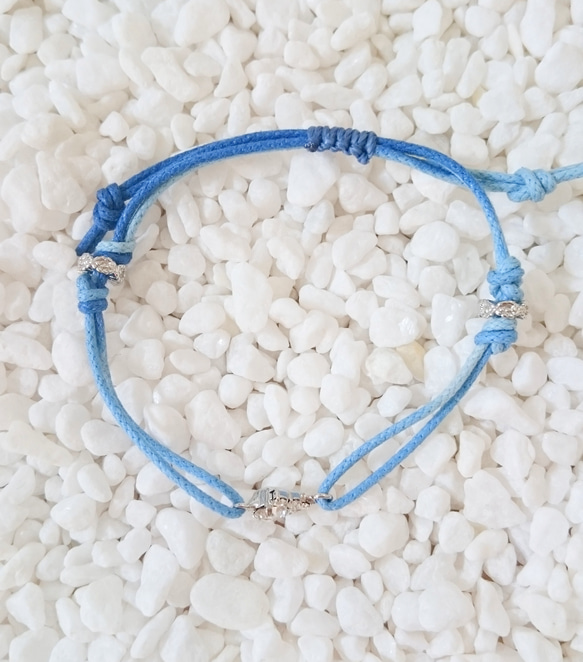 ｡ﾟblue gradation Anklet♡*｡ﾟ 4枚目の画像