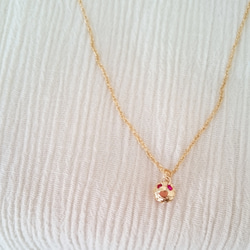 14kgf ♡ルビ-カラー gold necklace  ♡ 3枚目の画像