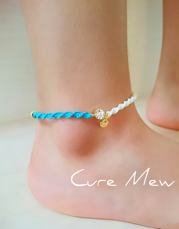 2色選べる　shell  Anklet〜bi-color〜 2枚目の画像