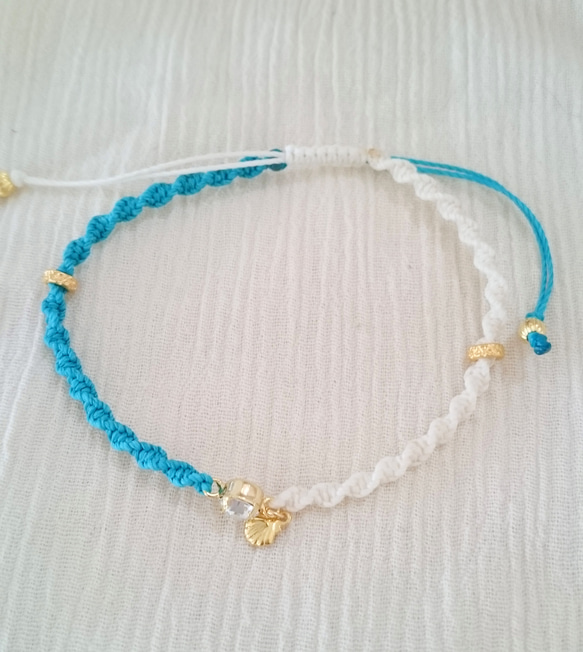 2色選べる　shell  Anklet〜bi-color〜 4枚目の画像