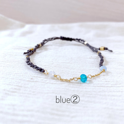 blue beads Anklet 6枚目の画像