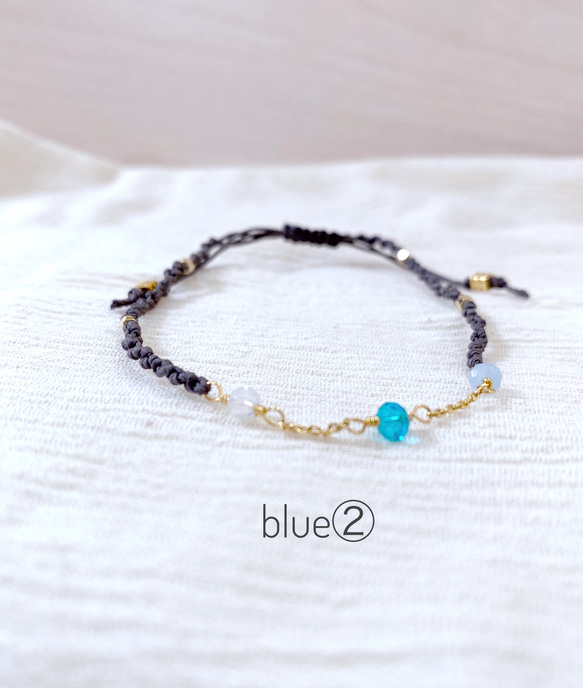 blue beads Anklet 6枚目の画像