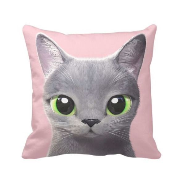 貓咪细毛绒抱枕(貓咪粉色底)提供客製化訂做 第1張的照片