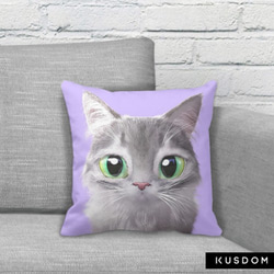 貓咪细毛绒抱枕(貓咪紫色底)提供客製化訂做 第2張的照片
