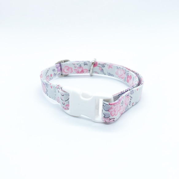 猫 犬 首輪 リバティプリント × Tatum ピンク 花柄 プレゼントにおすすめ♫ 3枚目の画像