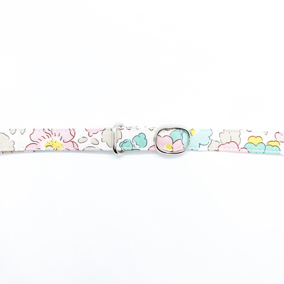 猫 犬 首輪 リバティプリント × Betsy ピンク 花柄 プレゼントにおすすめ♫ 3枚目の画像