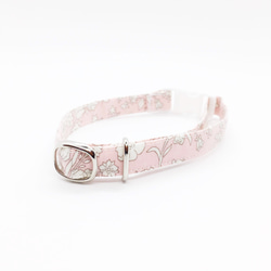 猫 犬 首輪 リバティプリント × Summer Blooms ピンク 花柄 プレゼントにおすすめ♫ 3枚目の画像