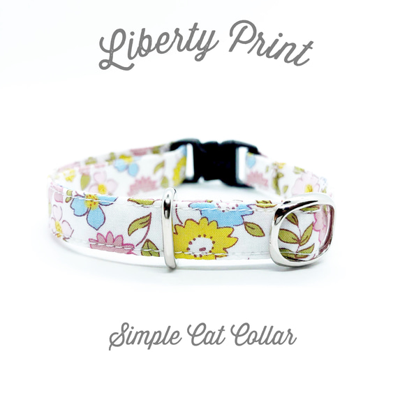 猫 犬 首輪 リバティプリント × Vita ピンク 花柄 プレゼントにおすすめ♫ 1枚目の画像