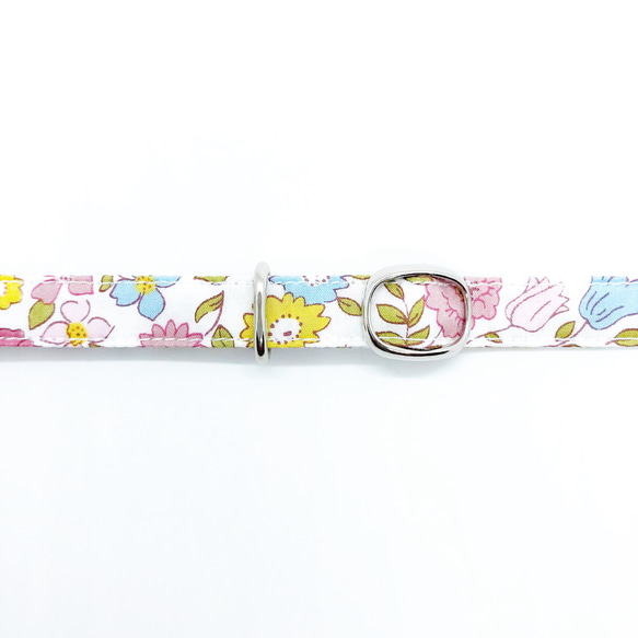 猫 犬 首輪 リバティプリント × Vita ピンク 花柄 プレゼントにおすすめ♫ 2枚目の画像