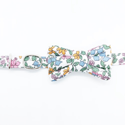 猫 犬 首輪 リバティプリント × Emilia's Bloom リボン マルチカラー 花柄 プレゼントにおすすめ♫ 3枚目の画像