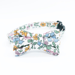 猫 犬 首輪 リバティプリント × Emilia's Bloom リボン マルチカラー 花柄 プレゼントにおすすめ♫ 4枚目の画像