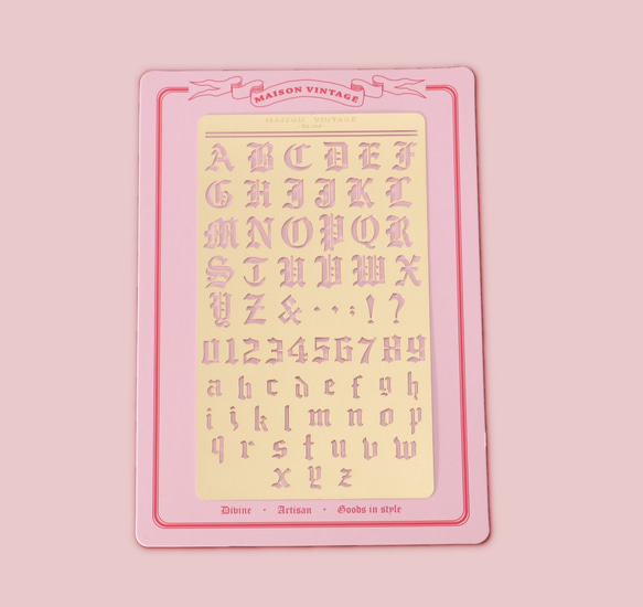 哥德式書法手帳繪圖板 手帳, にっきちょう, ふうとう, ステンシル 001 第1張的照片