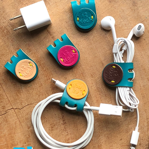 2個セット】イアホンコード&充電ケーブルクリップ 〜BlueX type