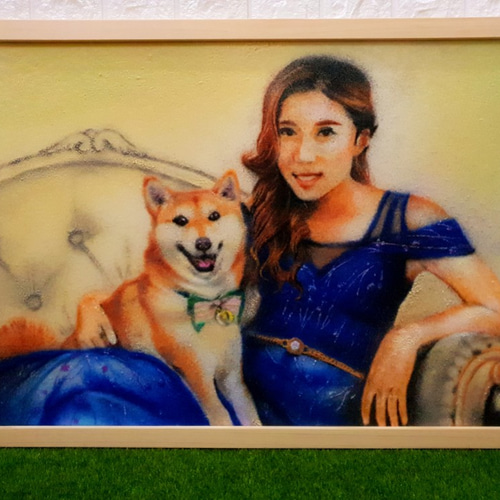 砂絵アートギフト - 掛けられる砂絵（カスタマイズ品） 絵画 H.W沙畫