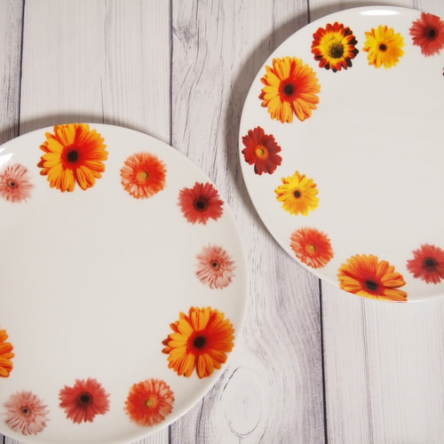 花柄 平皿 2枚セット 2枚あり！繊細な花束のような花