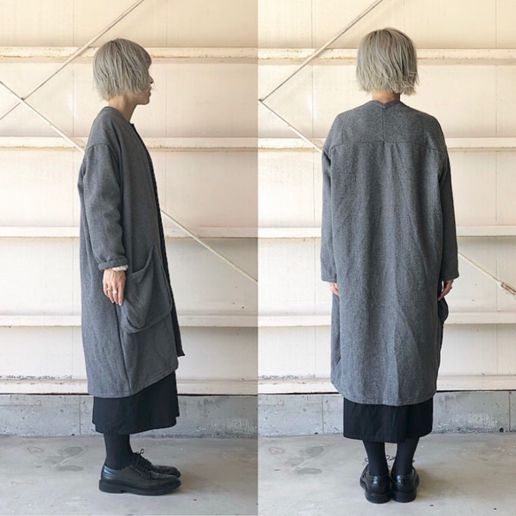 荒れないコート ウール　gray 2枚目の画像