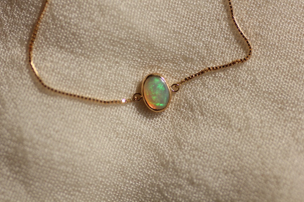 オパールのベネチアンチェーンブレスレット