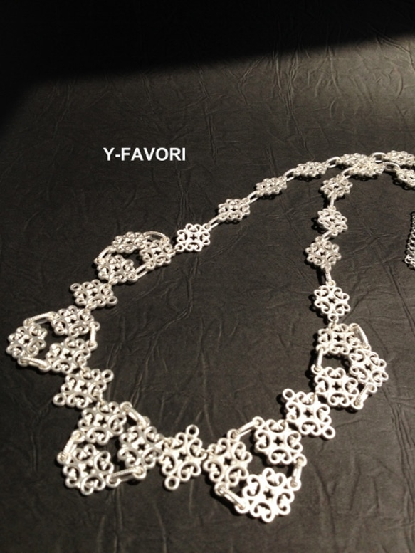 matte　silver＊design　necklace 1枚目の画像