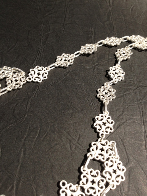 matte　silver＊design　necklace 3枚目の画像