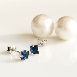 Swarovski pearlキャッチ＊Mピアス 2枚目の画像