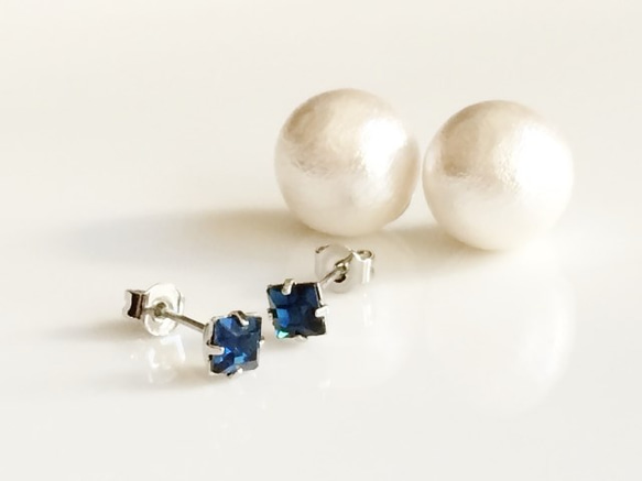 Swarovski pearlキャッチ＊Mピアス 2枚目の画像