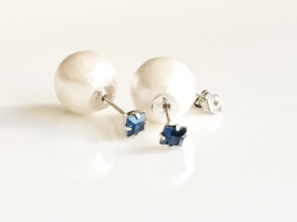 Swarovski pearlキャッチ＊Mピアス 3枚目の画像