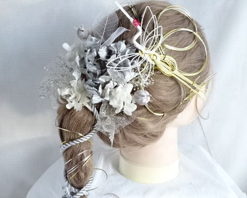 水引髪飾り　成人式＊卒業式＊結婚式　momo 0_4a1df0625c82f1312a8831b50d9e