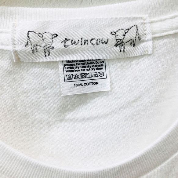 【再販】ビッグシルエットTシャツ(twincow柄)White×Black 9枚目の画像