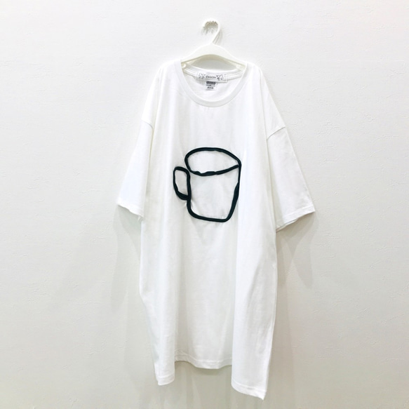 【厚手】ビッグシルエットTシャツ(マグカップ柄)選べるカラー 1枚目の画像