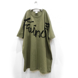 【新色】ビッグシルエットTシャツ(twincow)Khaki×Black 1枚目の画像