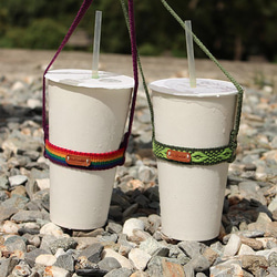miholol 帶著走 - 編織環保杯帶 | 飲料杯帶 | 杯套 | 彩虹 第2張的照片