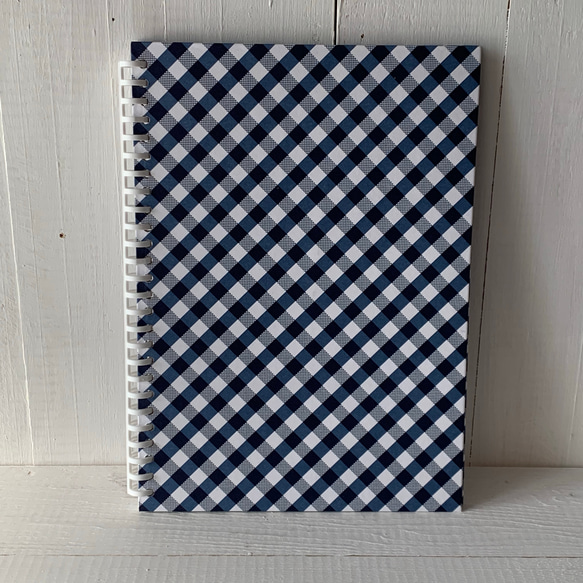 青いギンガムチェック 夏色のノート B5サイズ 1枚目の画像