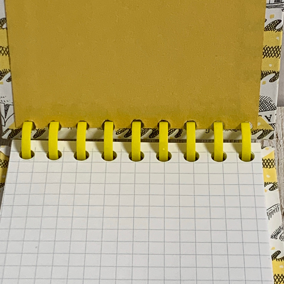 ミニノート （黄色のパッチワーク柄） 2枚目の画像