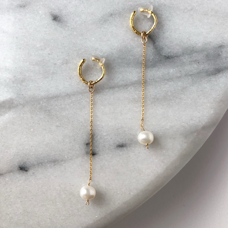 【痛くないイヤリング】14kgf×淡水パールイヤリング