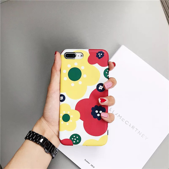 カラフルな花柄スマホケース iphoneケース★iphoneX★iphone7★iphone8★iphone6★ 3枚目の画像