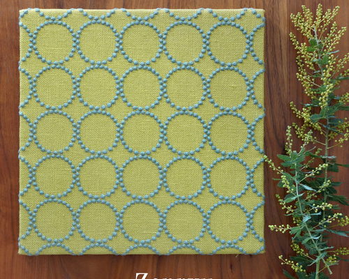 ミナペルホネン タンバリン yellow + green ファブリックパネル