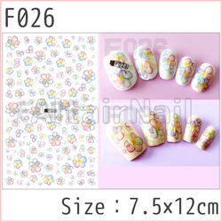 F026♢ネイルシール 花 フラワー 水彩 春 夏 パステル 1枚目の画像