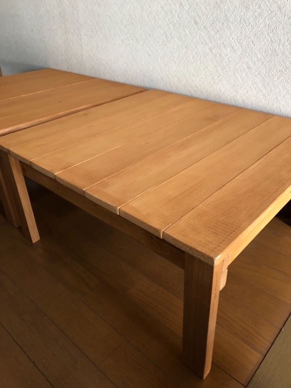 木製折りたたみテーブル60cm二台 2枚目の画像
