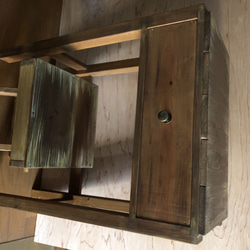 木製サイドテーブル(椅子付き) 2枚目の画像