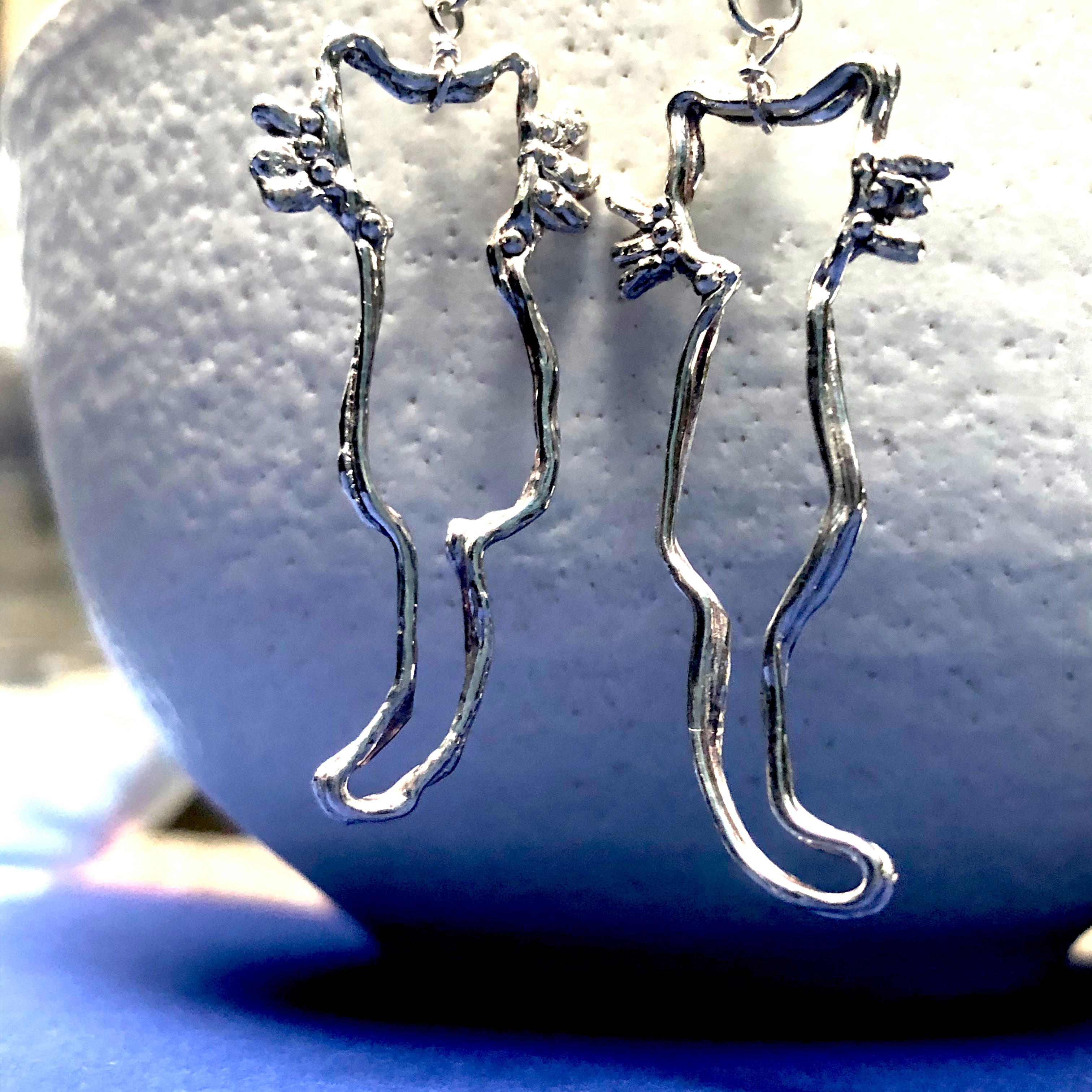 silver猫シルエットシルバーピアスorイヤリング