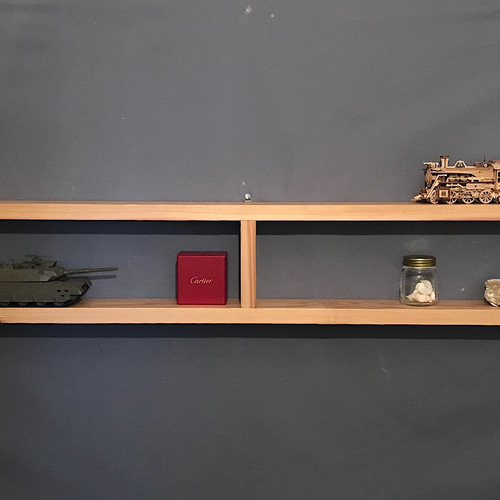 送料無料】 ウォールシェルフ ロの字 150cm スギ 壁掛けラック