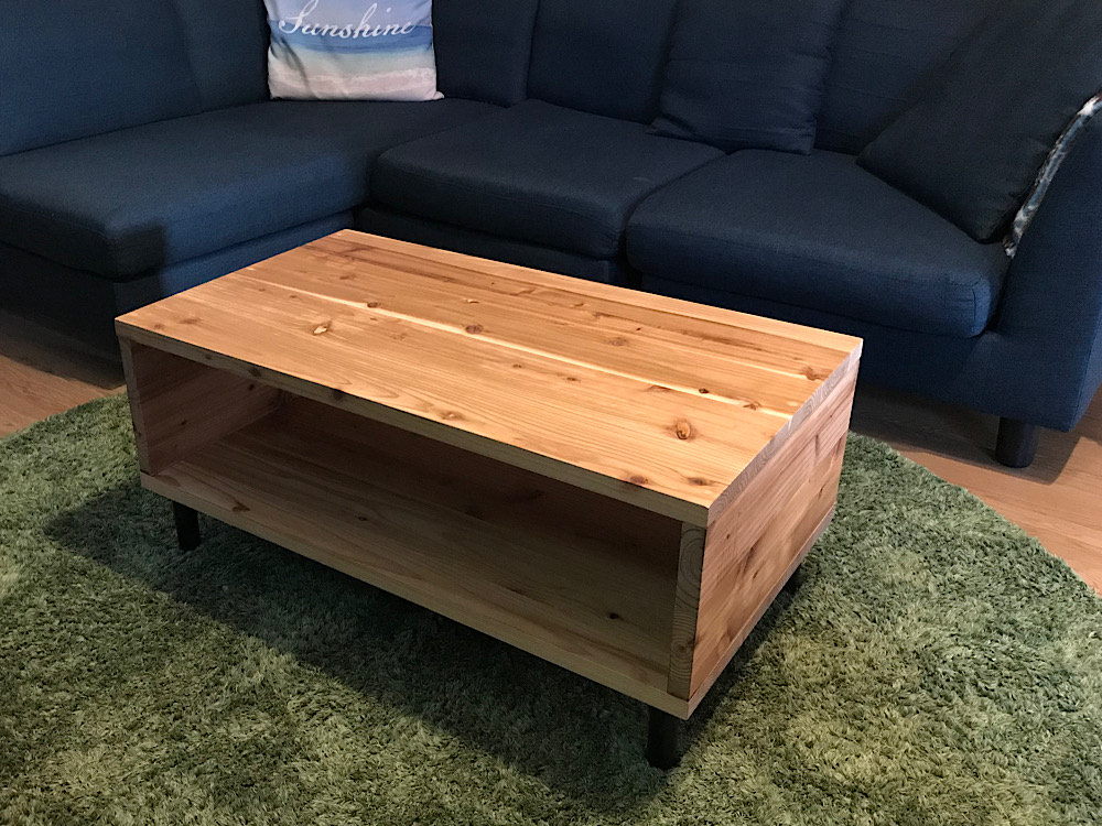 【送料無料】 ローテーブル ロ形 80cm 45cm スギ アイアン固定脚