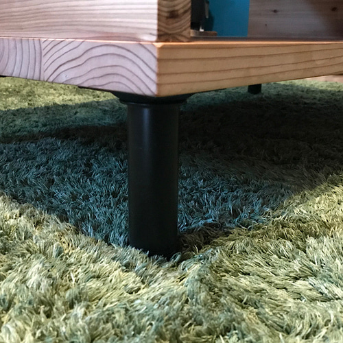 送料無料】 ローテーブル ロ形 80cm 45cm スギ アイアン固定脚 ロー