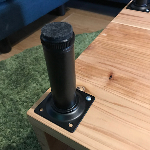 送料無料】 ローテーブル ロ形 80cm 45cm スギ アイアン固定脚 ロー