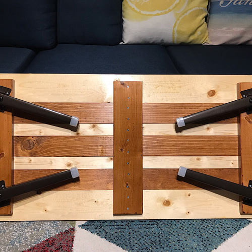 送料無料】 ローテーブル 長方形 90cm 45cm SPF ストライプ 折りたたみ  