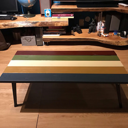 送料無料】 ローテーブル 長方形 8角 120cm 60cm 杉 折りたたみ脚 ロー